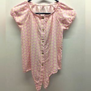Girl's Wonder Nation Pink Floral Tie-Front Blouse